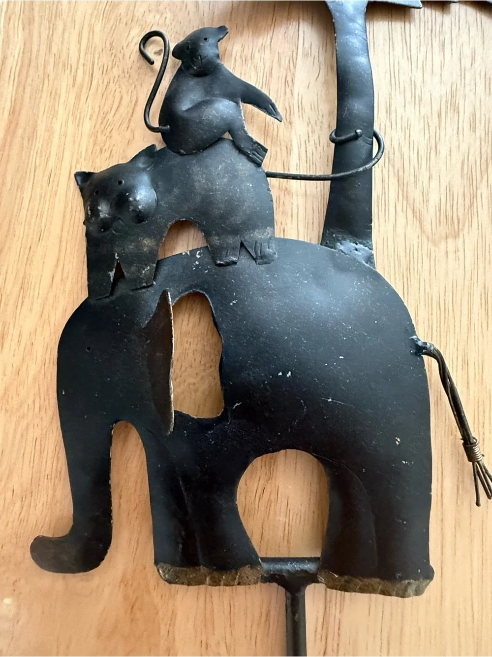 Cost Plus World Market Black Metal Elephant Palm Tree Wall Hook